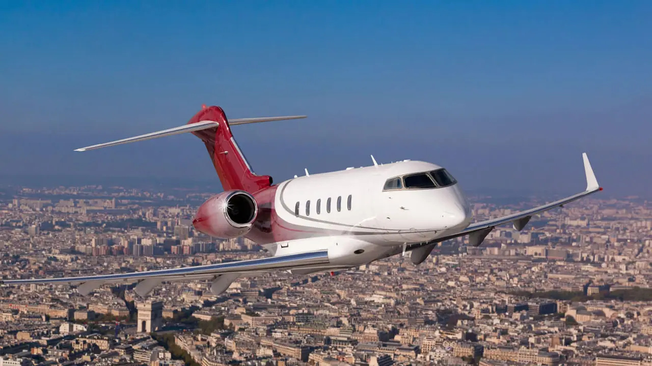 A private jet over Paris